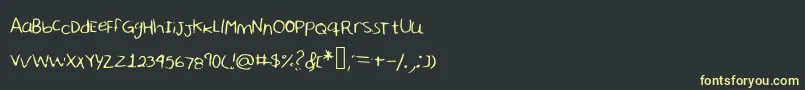 フォントSharonhandwriting – 黒い背景に黄色の文字