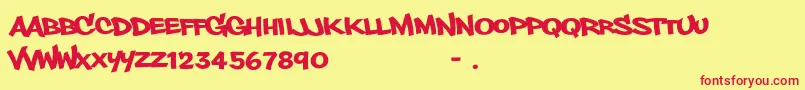 Phillysans Font – Red Fonts on Yellow Background