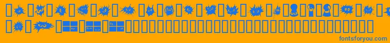 No Fear  Font – Blue Fonts on Orange Background