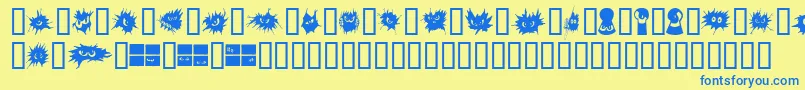 No Fear  Font – Blue Fonts on Yellow Background