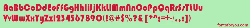 BrinlebRegular Font – Red Fonts on Green Background