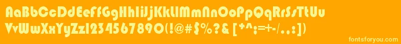 Fonte BrinlebRegular – fontes amarelas em um fundo laranja