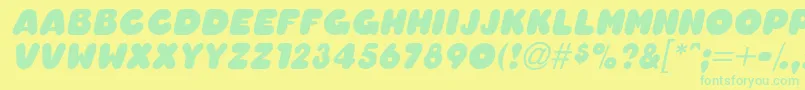 OledascapssskBolditalic Font – Green Fonts on Yellow Background