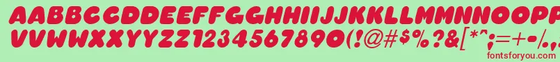 OledascapssskBolditalic Font – Red Fonts on Green Background