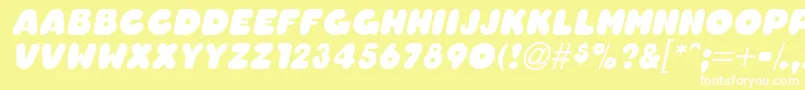 OledascapssskBolditalic Font – White Fonts on Yellow Background