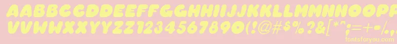 OledascapssskBolditalic Font – Yellow Fonts on Pink Background