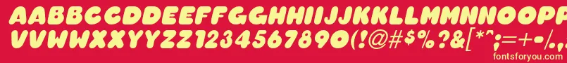 OledascapssskBolditalic Font – Yellow Fonts on Red Background