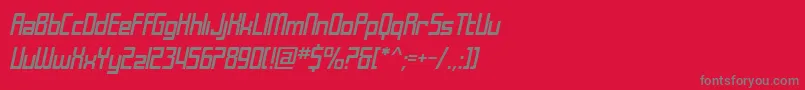 フォントSfLaundromaticOblique – 赤い背景に灰色の文字