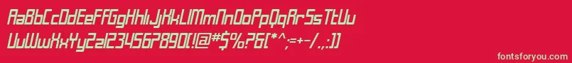 フォントSfLaundromaticOblique – 赤い背景に緑の文字