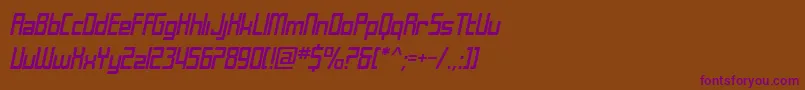 SfLaundromaticOblique Font – Purple Fonts on Brown Background