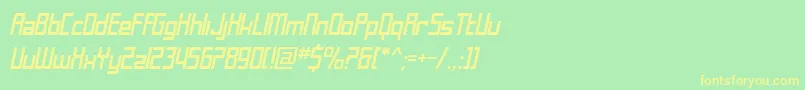 Police SfLaundromaticOblique – polices jaunes sur fond vert