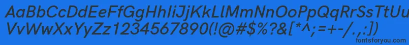 HkgroteskSemibolditalic Font – Black Fonts on Blue Background