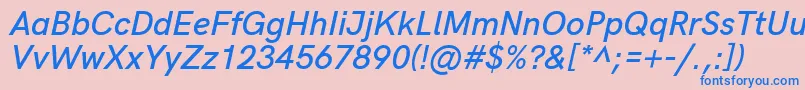 HkgroteskSemibolditalic Font – Blue Fonts on Pink Background