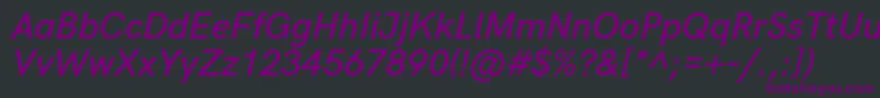 HkgroteskSemibolditalic Font – Purple Fonts on Black Background