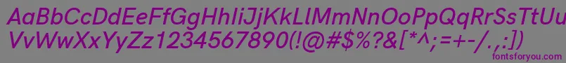 HkgroteskSemibolditalic-fontti – violetit fontit harmaalla taustalla