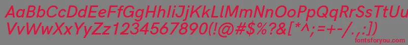 HkgroteskSemibolditalic Font – Red Fonts on Gray Background