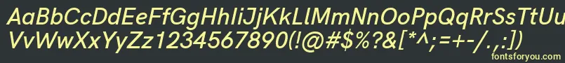 HkgroteskSemibolditalic Font – Yellow Fonts on Black Background