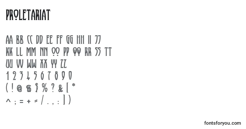 Шрифт Proletariat – алфавит, цифры, специальные символы