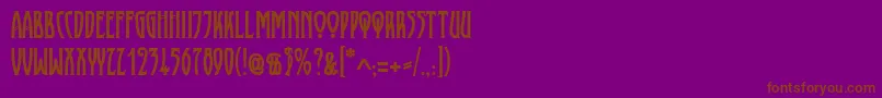 Proletariat-Schriftart – Braune Schriften auf violettem Hintergrund