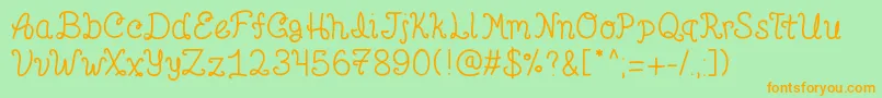 Pointbetsie Font – Orange Fonts on Green Background