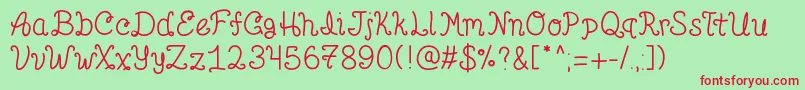 Pointbetsie Font – Red Fonts on Green Background