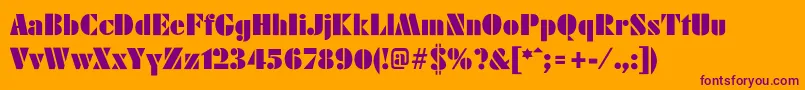 FairmontPosterLight Font – Purple Fonts on Orange Background