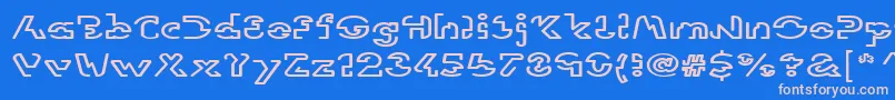 フォントLinotypevisionExtend – ピンクの文字、青い背景