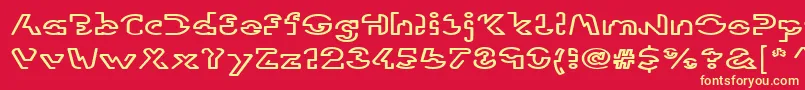 フォントLinotypevisionExtend – 黄色の文字、赤い背景