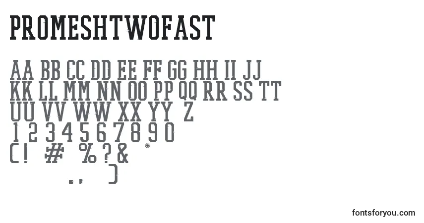 Czcionka PromeshTwoFast – alfabet, cyfry, specjalne znaki