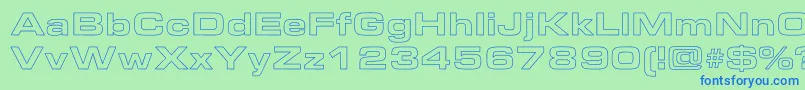 OleoExtendedHollow Font – Blue Fonts on Green Background