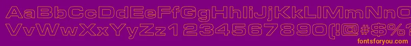 OleoExtendedHollow Font – Orange Fonts on Purple Background