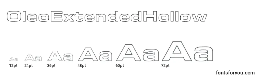OleoExtendedHollow Font Sizes