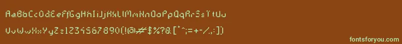 Fonte GalacticasRegular – fontes verdes em um fundo marrom