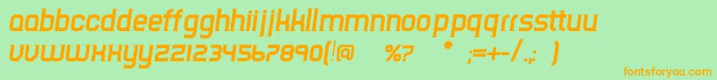 TripserifceBolditalic-Schriftart – Orangefarbene Schriften auf grünem Hintergrund