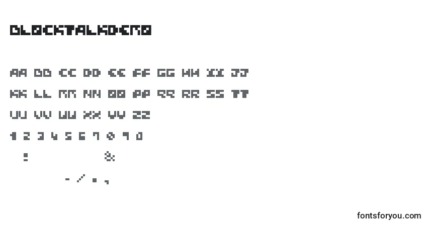 Schriftart BlockTalkDemo – Alphabet, Zahlen, spezielle Symbole