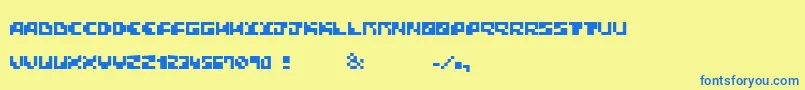 BlockTalkDemo Font – Blue Fonts on Yellow Background