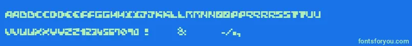 BlockTalkDemo Font – Green Fonts on Blue Background