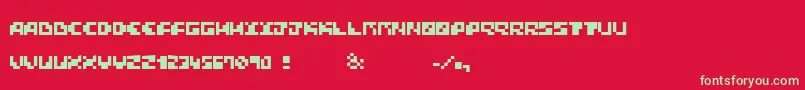 BlockTalkDemo Font – Green Fonts on Red Background