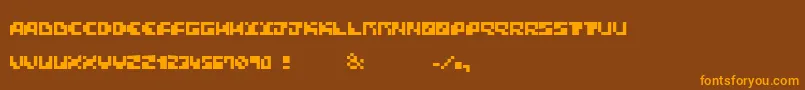 BlockTalkDemo Font – Orange Fonts on Brown Background