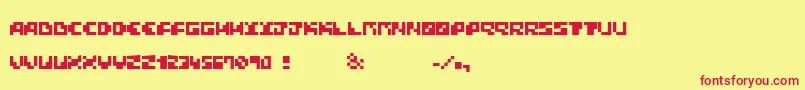 BlockTalkDemo Font – Red Fonts on Yellow Background