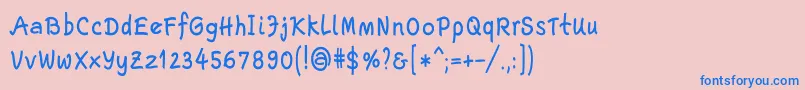 フォントEscriptLtBoldNarrow – ピンクの背景に青い文字