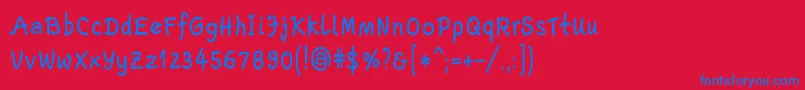 EscriptLtBoldNarrow Font – Blue Fonts on Red Background