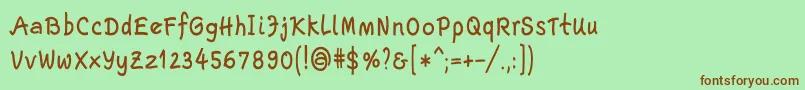 EscriptLtBoldNarrow Font – Brown Fonts on Green Background