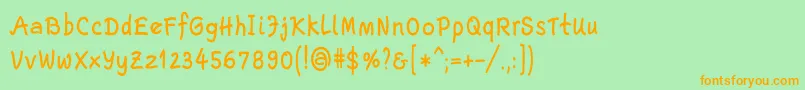 EscriptLtBoldNarrow Font – Orange Fonts on Green Background