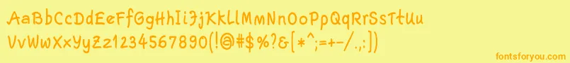EscriptLtBoldNarrow Font – Orange Fonts on Yellow Background