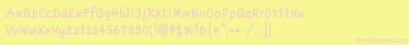 EscriptLtBoldNarrow-Schriftart – Rosa Schriften auf gelbem Hintergrund