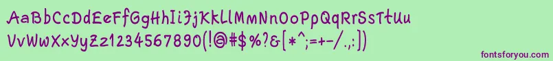 EscriptLtBoldNarrow Font – Purple Fonts on Green Background
