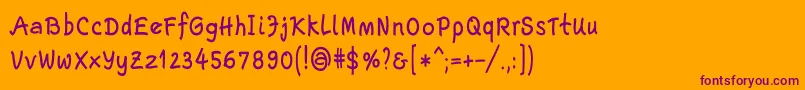 EscriptLtBoldNarrow Font – Purple Fonts on Orange Background