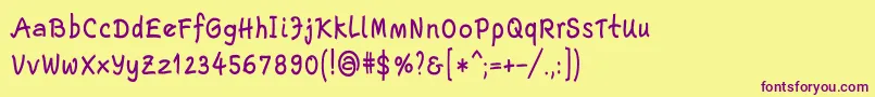 Шрифт EscriptLtBoldNarrow – фиолетовые шрифты на жёлтом фоне