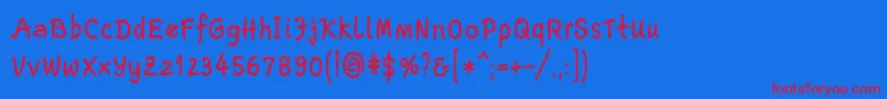 フォントEscriptLtBoldNarrow – 赤い文字の青い背景